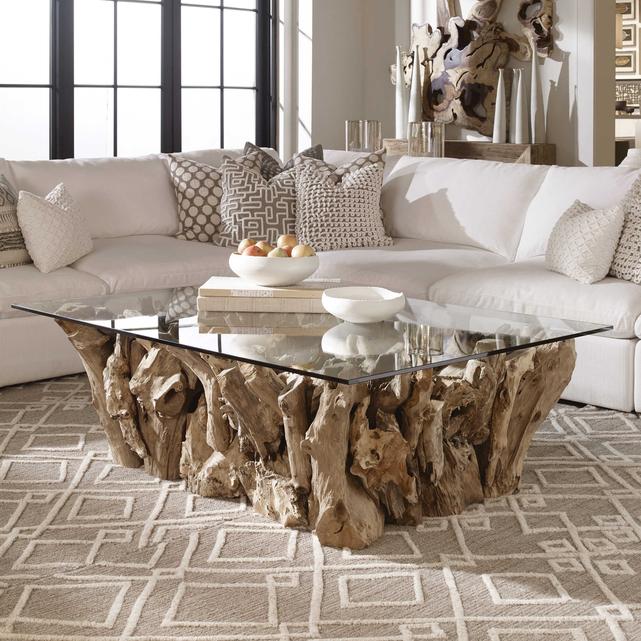 Teak Root Rectangular Coffee Table - Image 2